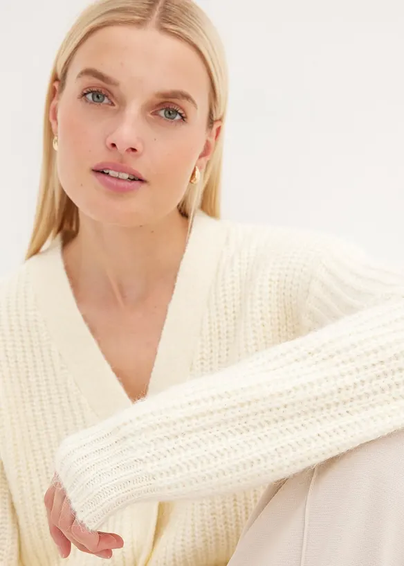 Gilet doux en grosse maille de laine mélangée, bonprix