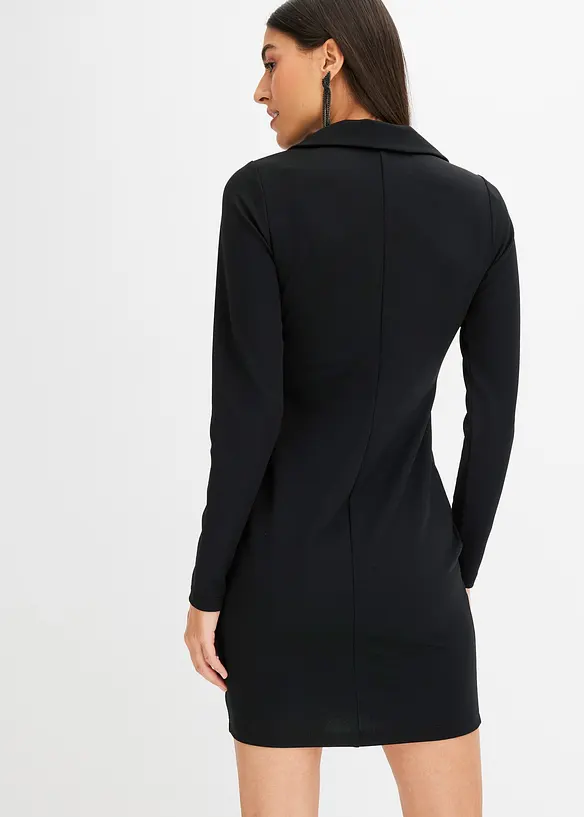 Robe courte en cr&ecirc;pe textur&eacute; avec fermeture zipp&eacute;e, bonprix