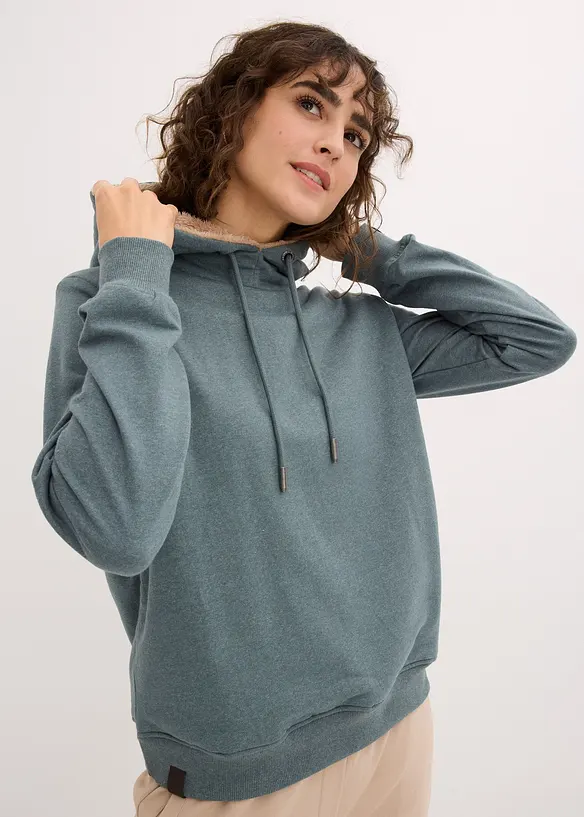 Sweat à capuche chaud avec doublure peluche, bonprix