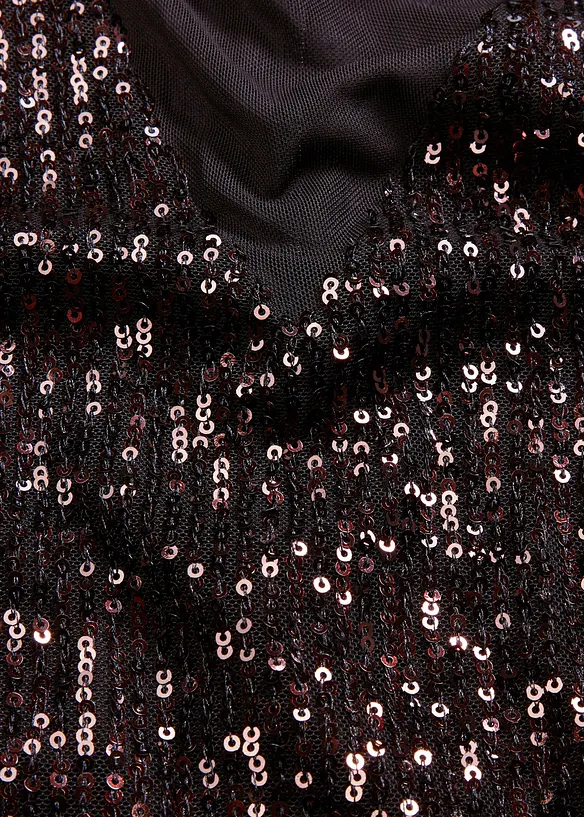 Robe à sequins et épaulettes, bonprix