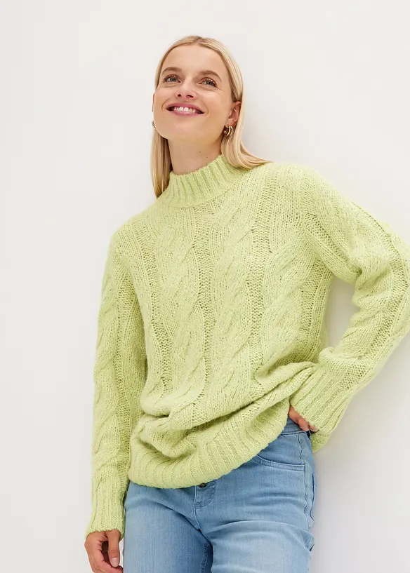 Pull en maille torsadée, bonprix
