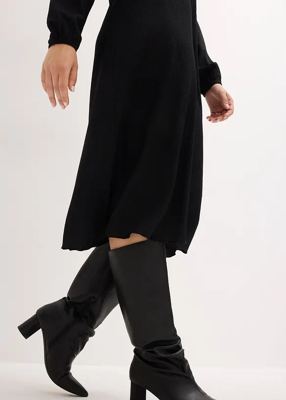 Robe midi en crêpe texturé, bonprix