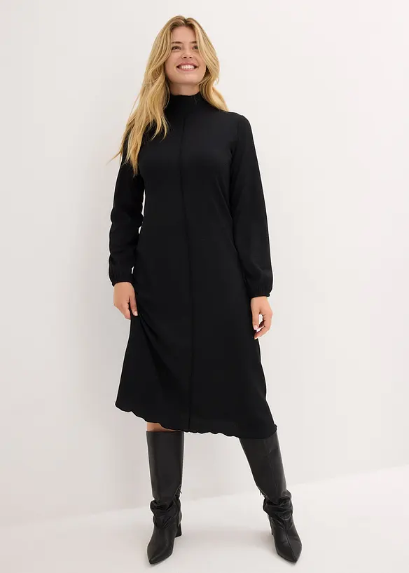 Robe midi en crêpe texturé, bonprix
