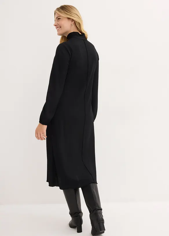 Robe midi en crêpe texturé, bonprix