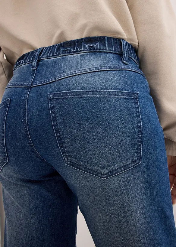 Jean large, taille haute et élastiquée, bonprix