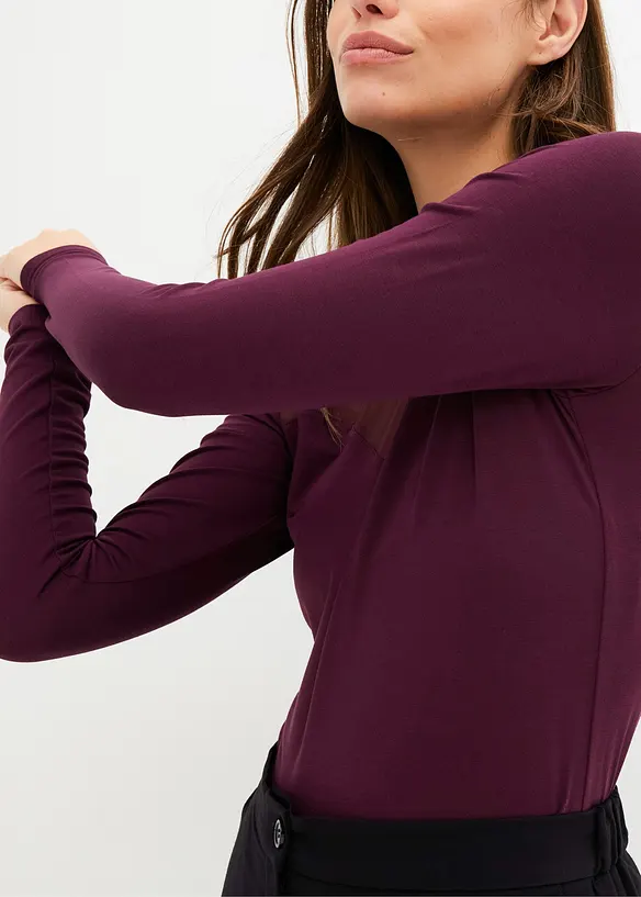 T-shirt manches longues avec mesh, bonprix