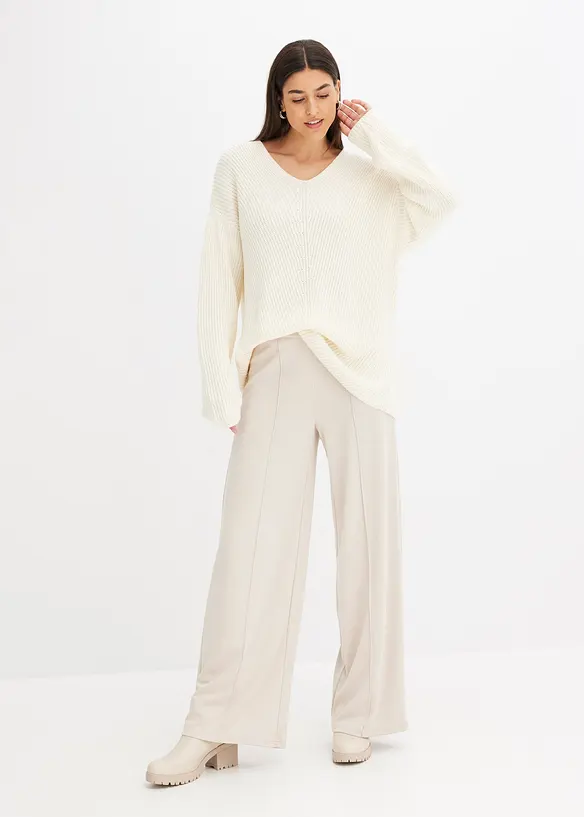 Pull oversize en laine m&eacute;lang&eacute;e, bonprix