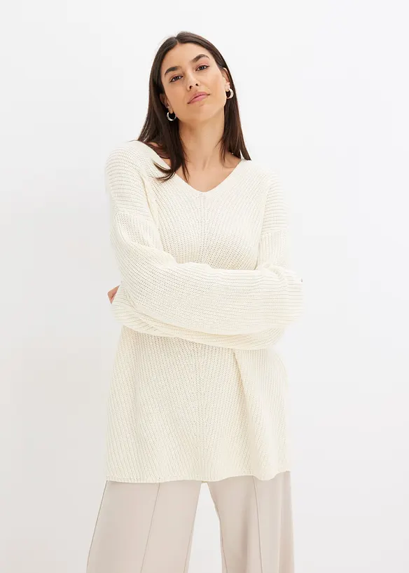 Pull oversize en laine m&eacute;lang&eacute;e, bonprix