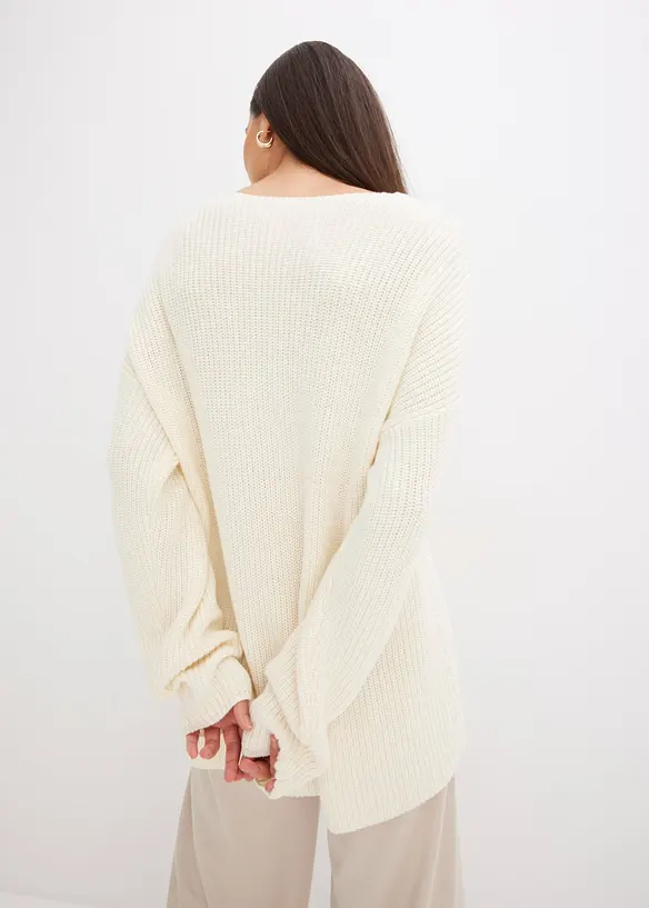 Pull oversize en laine m&eacute;lang&eacute;e, bonprix