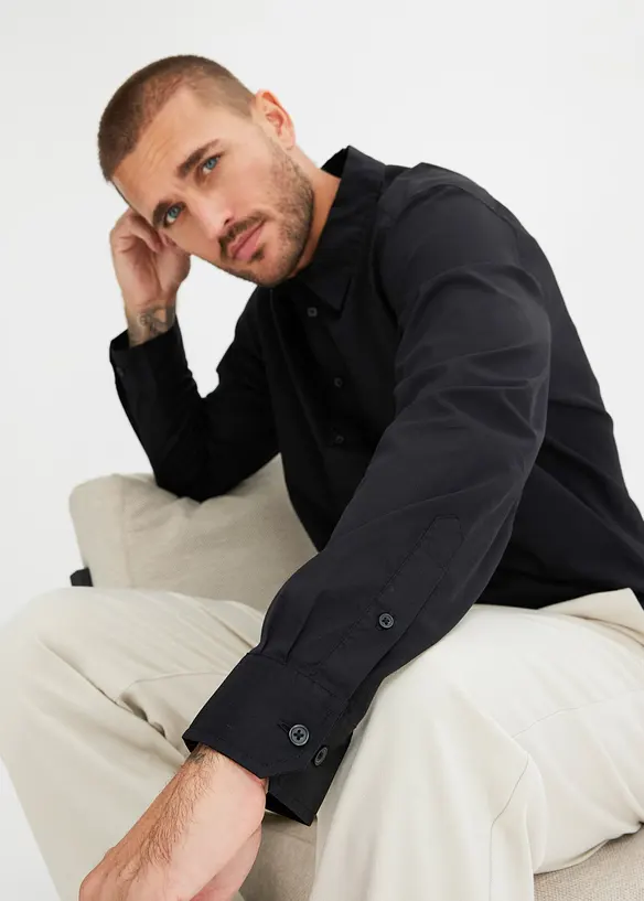 Chemise manches longues extensible, Regular Fit, bonprix