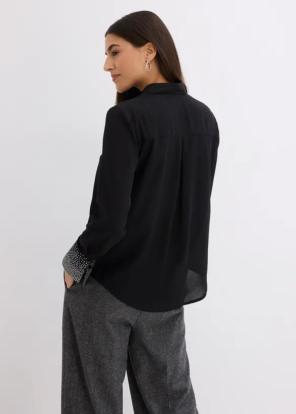 Chemisier avec manchettes &agrave; strass, bonprix