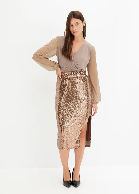 Jupe &agrave; sequins, bonprix