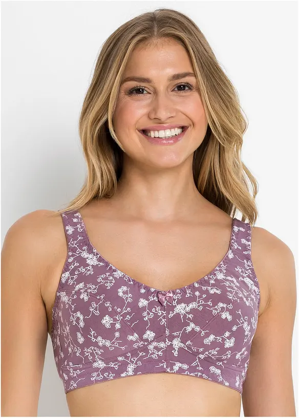 Lot de 2 soutiens-gorge coton sans armatures, bonprix