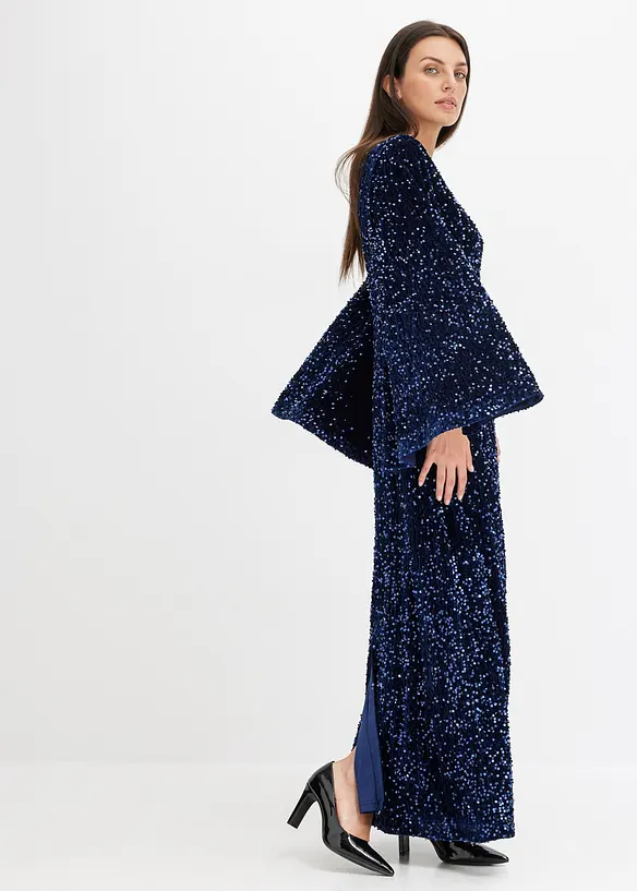 Robe à sequins en velours doux, bonprix