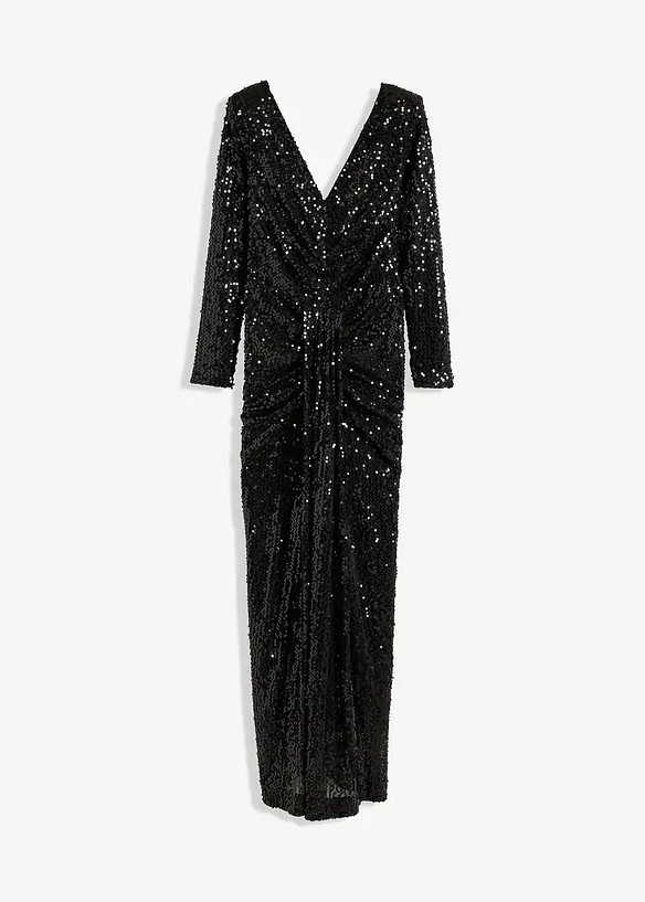 Robe longue avec sequins et drapé, bonprix