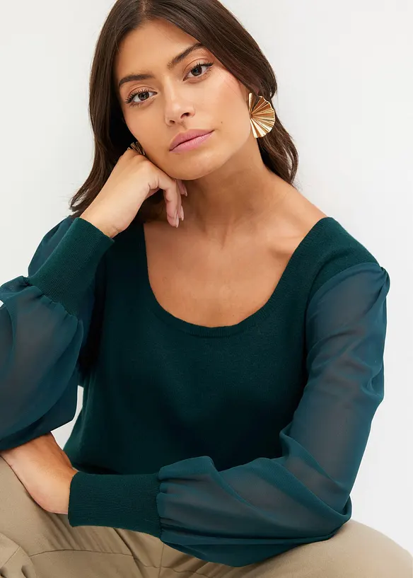 Pull doux en fine maille de viscose majoritaire, bonprix