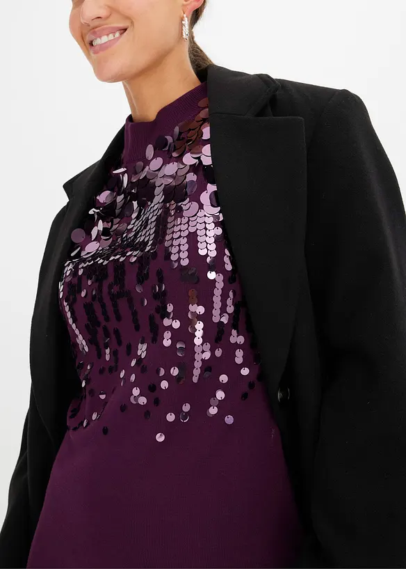 Robe en maille avec sequins sur le haut, bonprix