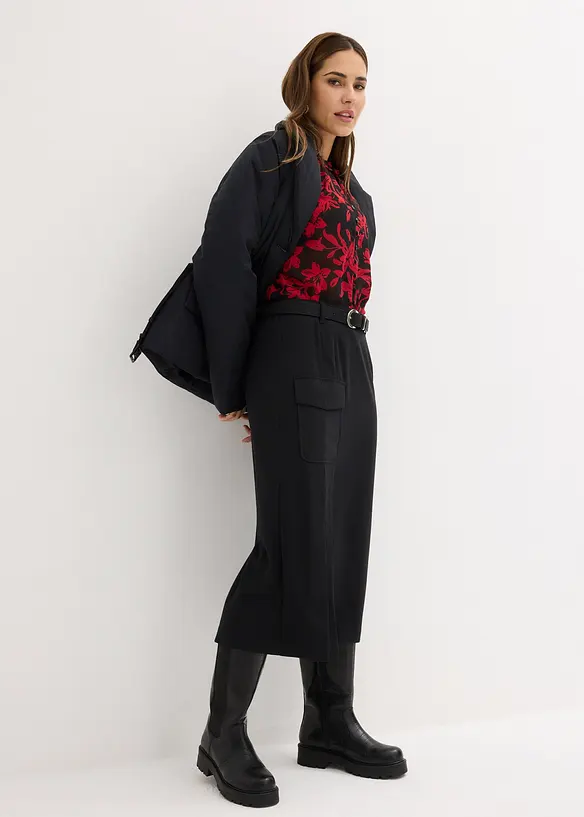 Chemisier en mousseline à détails smockés, bonprix