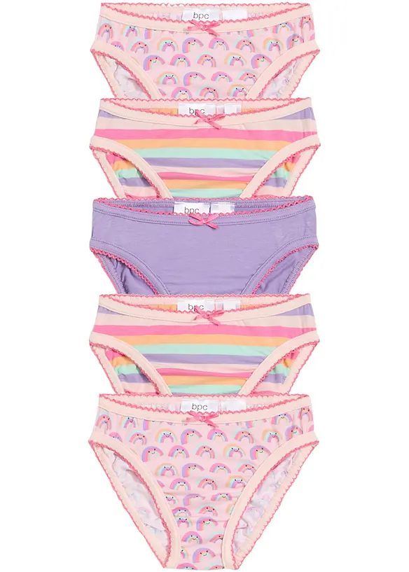 Lot de 5 slips en coton doux, bonprix