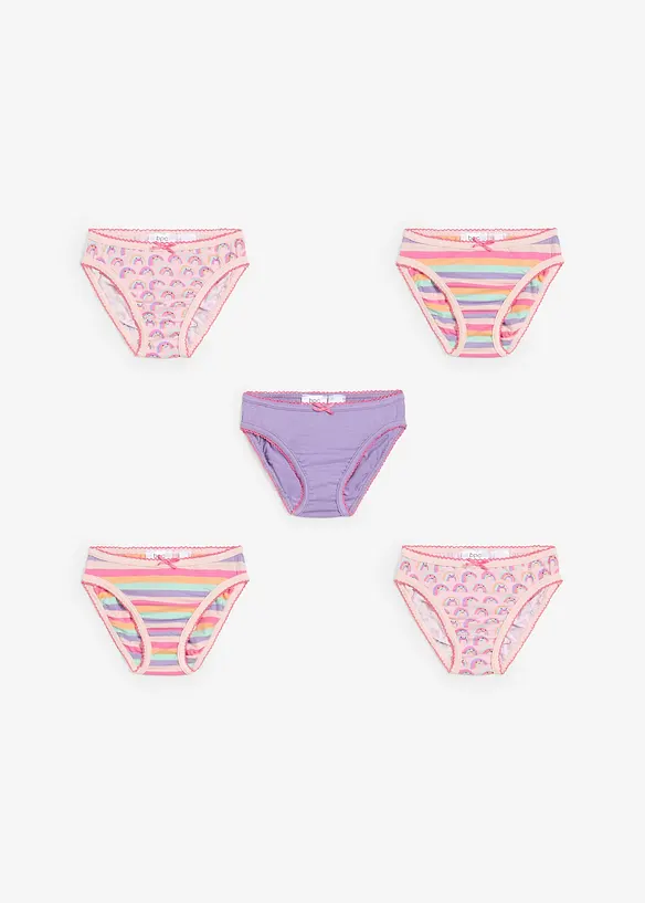 Lot de 5 slips en coton doux, bonprix