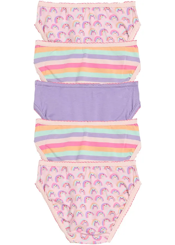 Lot de 5 slips en coton doux, bonprix