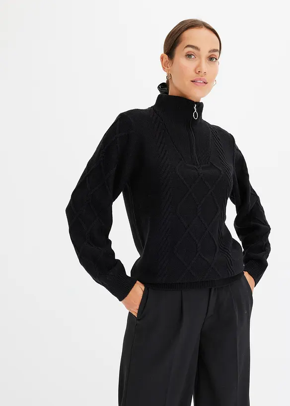 Pull camionneur en maille torsadée, bonprix
