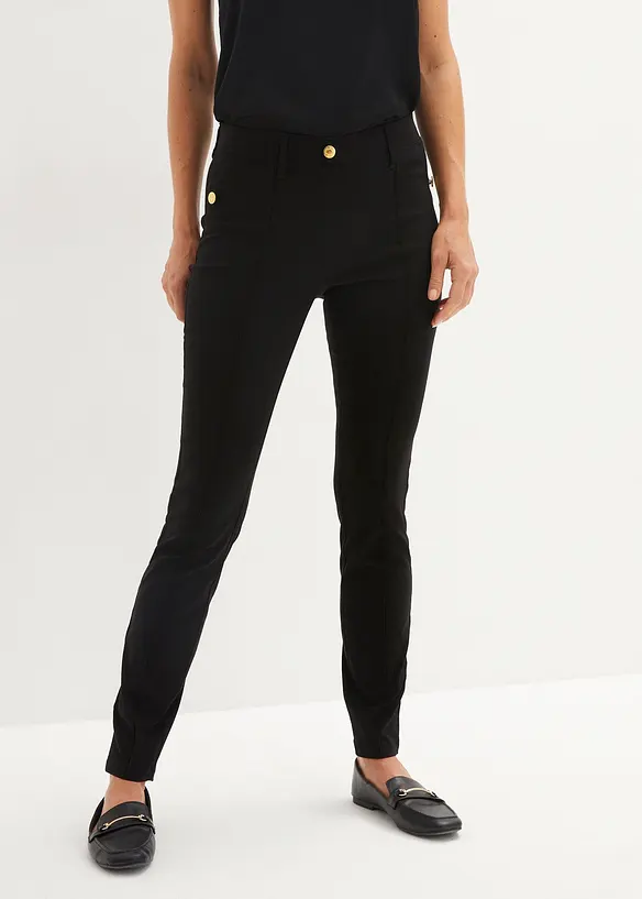 Pantalon extensible à taille élastiquée, viscose majoritaire, bonprix