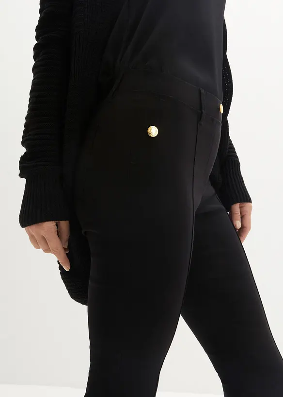 Pantalon extensible à taille élastiquée, viscose majoritaire, bonprix