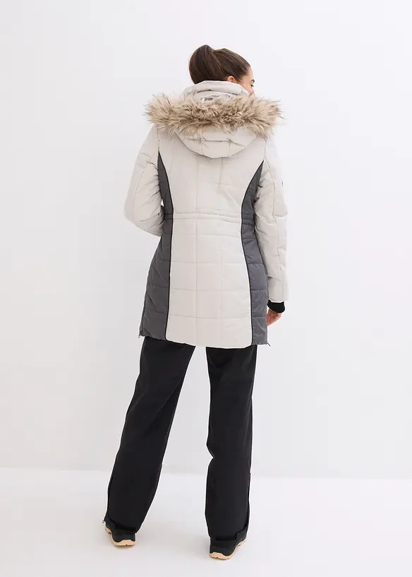 Manteau outdoor imperméable avec bordure peluche, bonprix