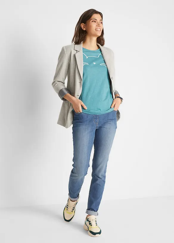 T-shirt avec imprimé chat, bonprix