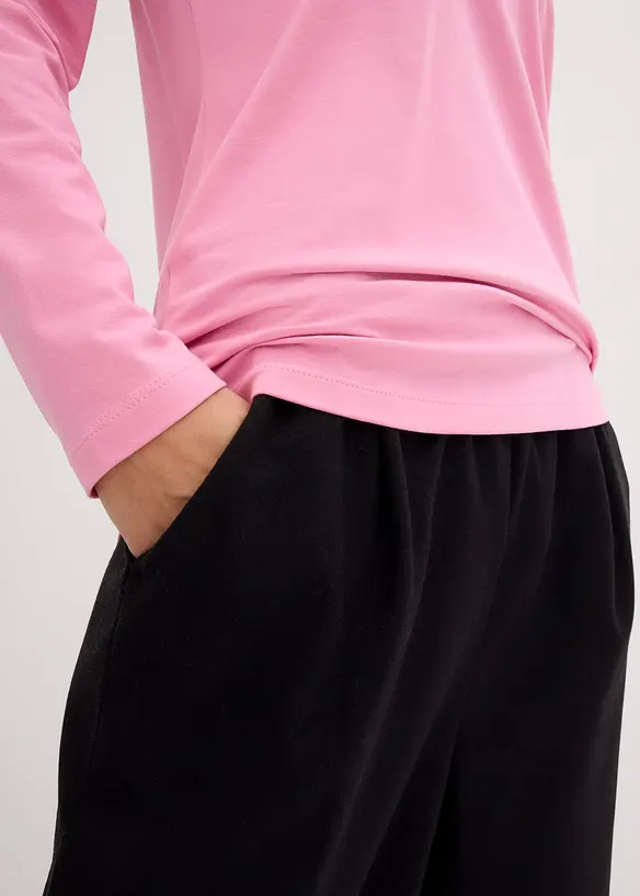 Lot de 2 T-shirts manches longues près du corps, bonprix