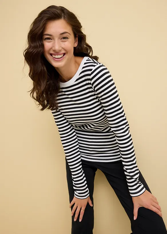 T-shirt manches longues 100% coton, bonprix