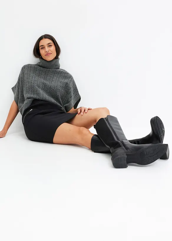 Jupe en bengaline à poches zippées, bonprix