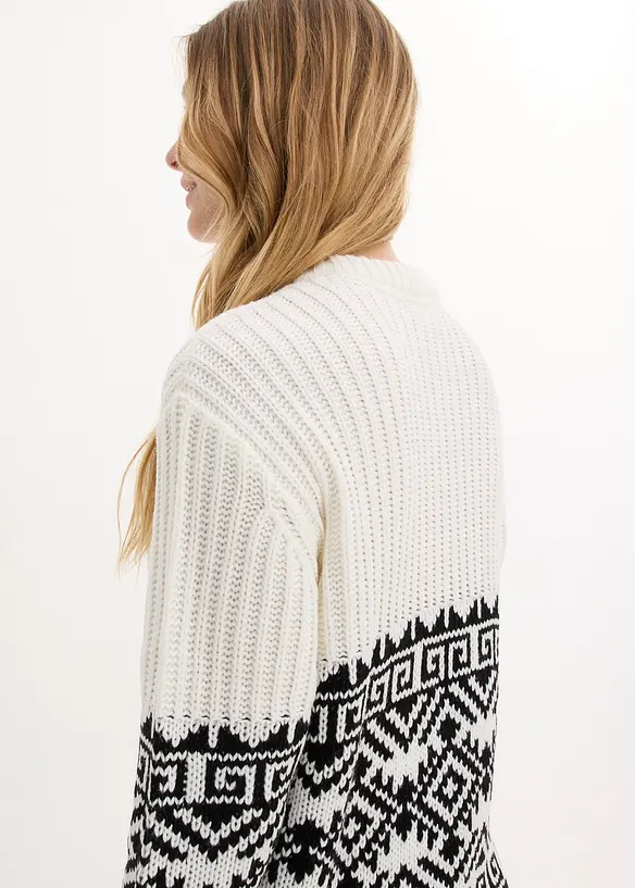 Robe en maille motif norvégien, bonprix