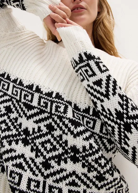 Robe en maille motif norvégien, bonprix