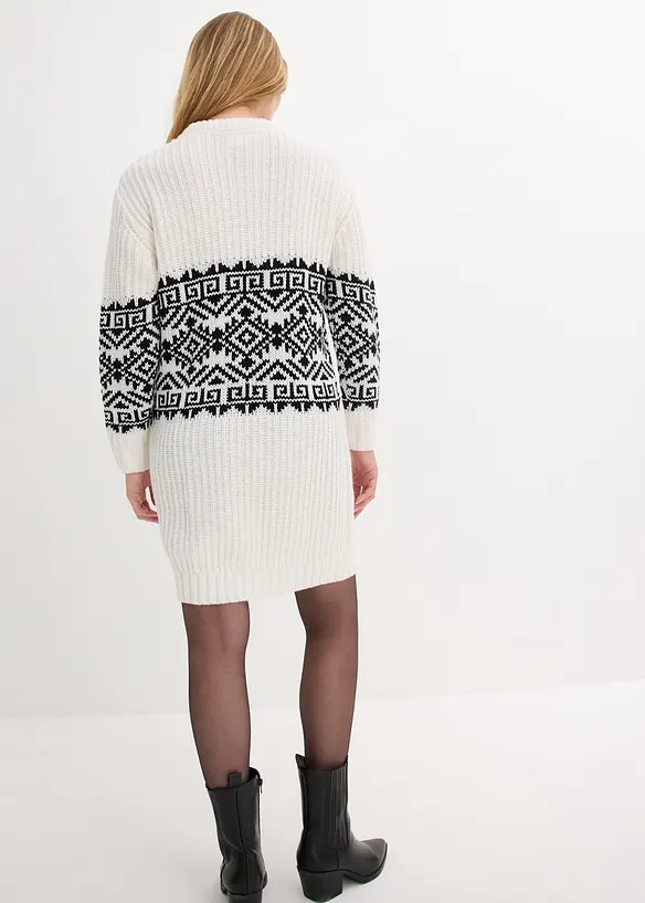 Robe en maille motif norvégien, bonprix