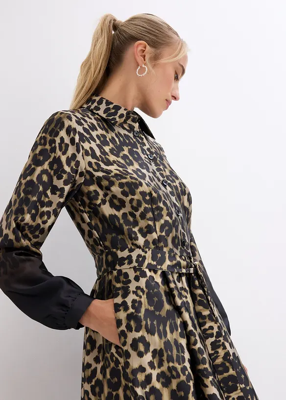 Robe-chemise en satin, bonprix