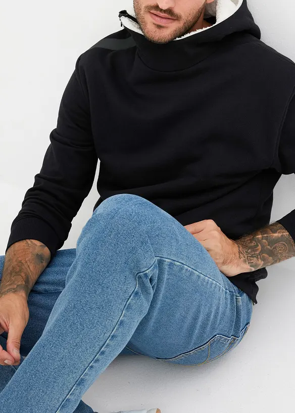 Sweat à capuche avec doublure chaude en sherpa, bonprix