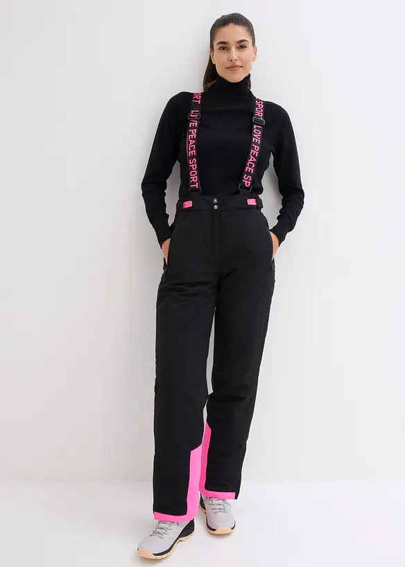 Pantalon de ski thermique imperméable avec bretelles amovibles, bonprix