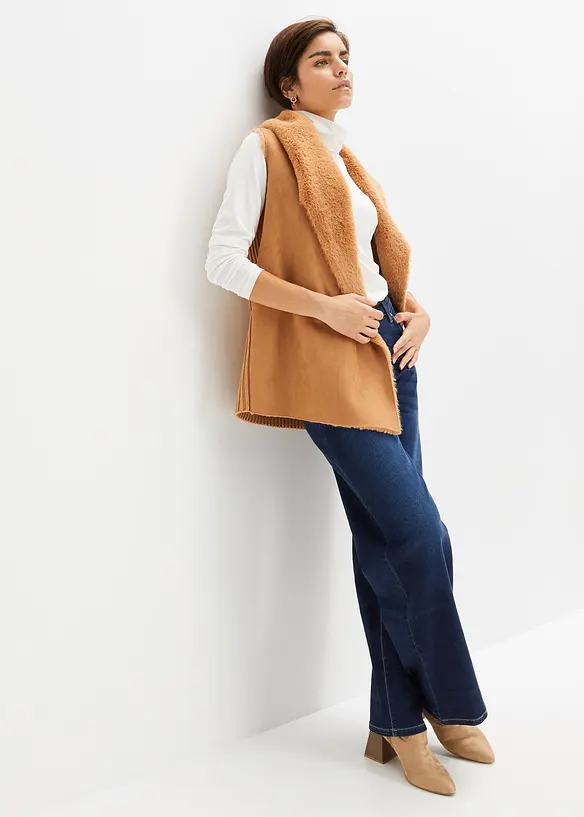 Gilet sans manches en tissu peluche, bonprix