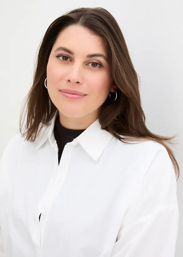 Chemisier oversize en coton, manches 3/4, bonprix