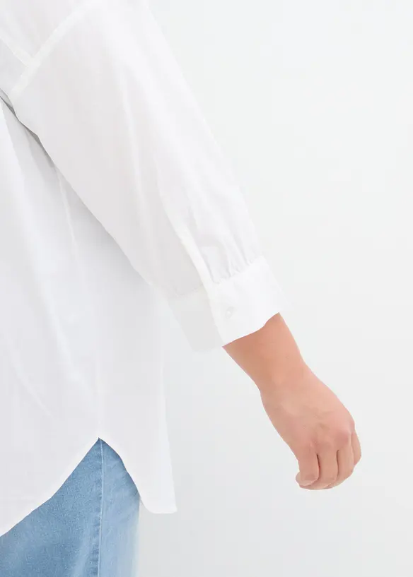 Chemisier oversize en coton, manches 3/4, bonprix