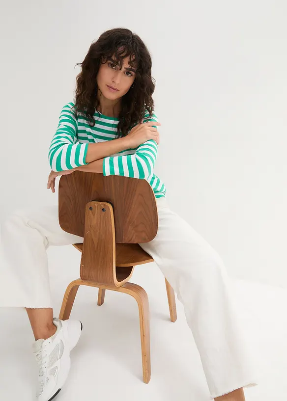 T-shirt &agrave; encolure bateau, bonprix