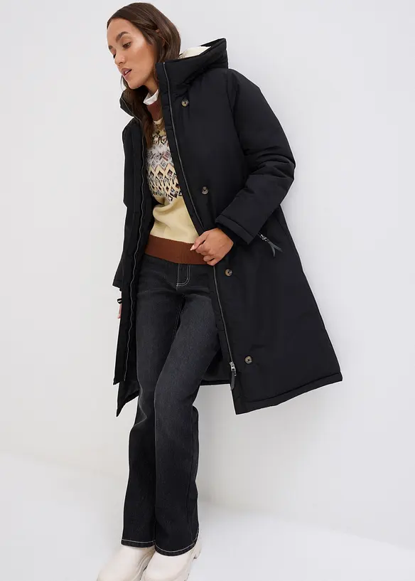 Manteau d’hiver avec doublure capuche en polaire peluche, bonprix