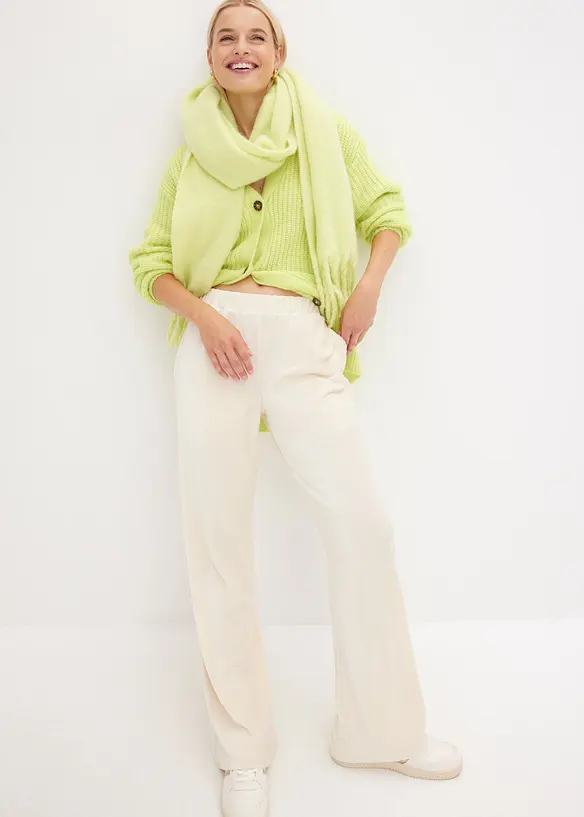 Pantalon velours côtelé à taille élastiquée, bonprix