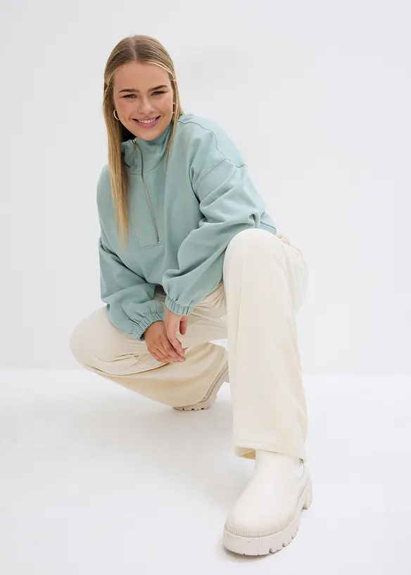 Pantalon velours côtelé à taille élastiquée, bonprix