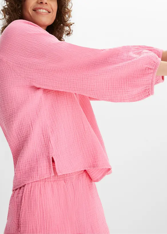 Blouse oversize en gaze de coton, bonprix