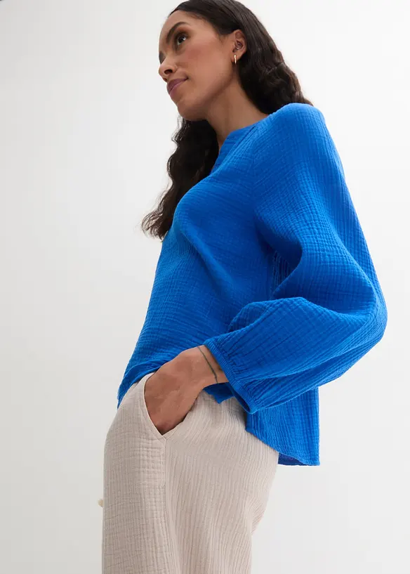 Blouse oversize en gaze de coton, bonprix