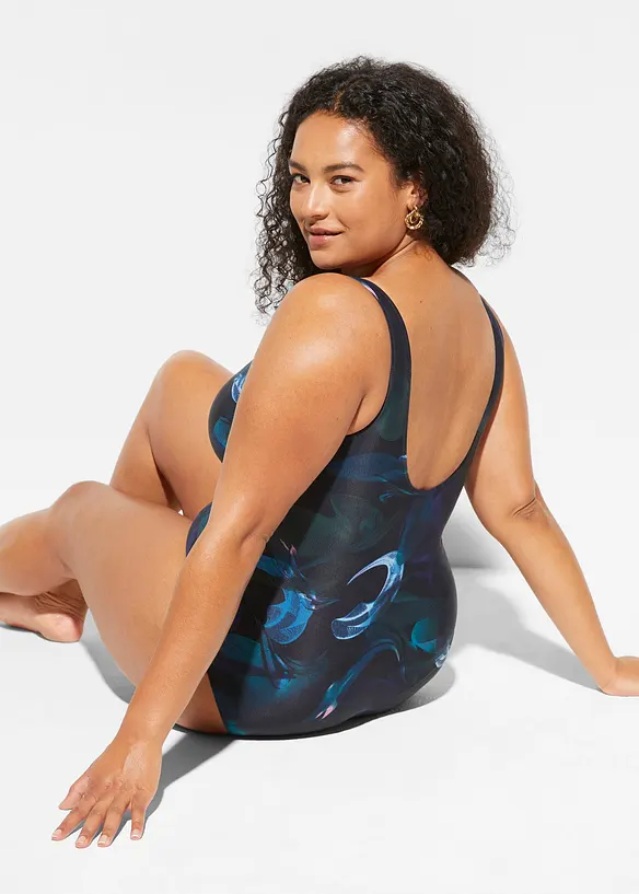 Maillot 1 pièce sculptant, maintien léger, avec fronces, bonprix