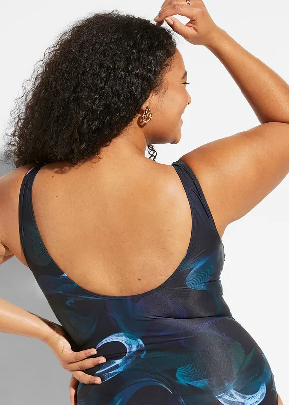 Maillot 1 pièce sculptant, maintien léger, avec fronces, bonprix